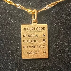 14K Vintage Report Card Charm Date 1951